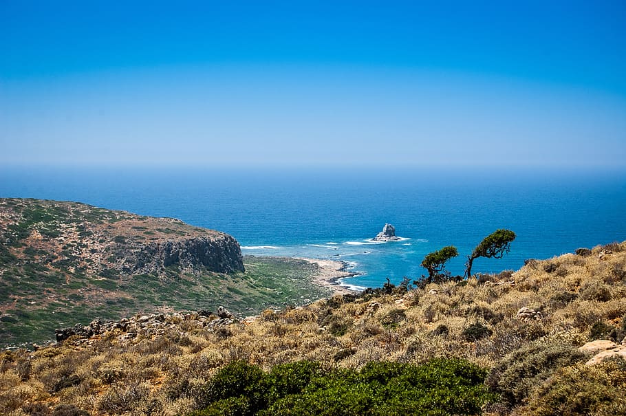 crete, beach, sea, the stones, the sun, weather, holidays, greece, summer, water