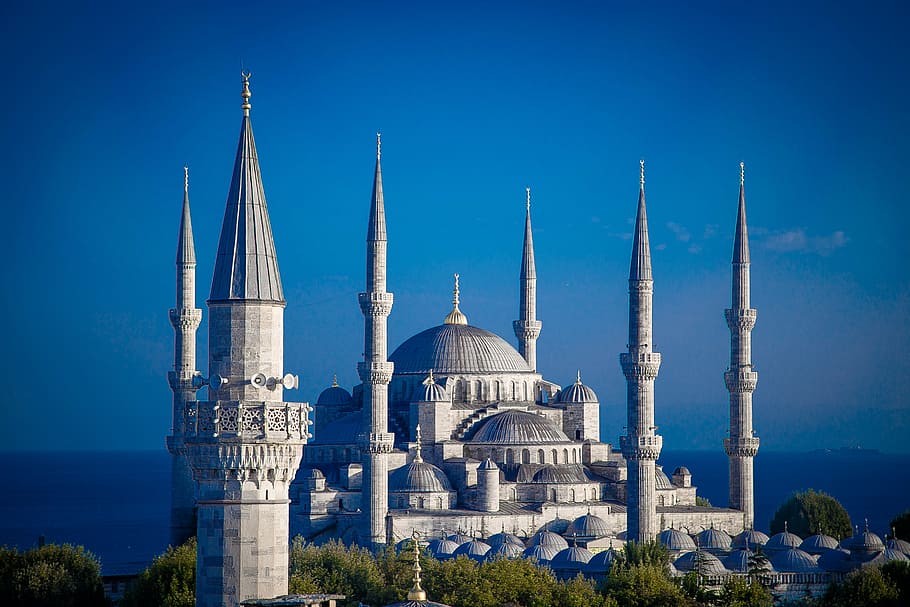 ハギアソフィア大聖堂, イスタンブール, トルコ国, 宗教, ドーム, 信仰, 崇拝の場所, 建築, 青, 建造物