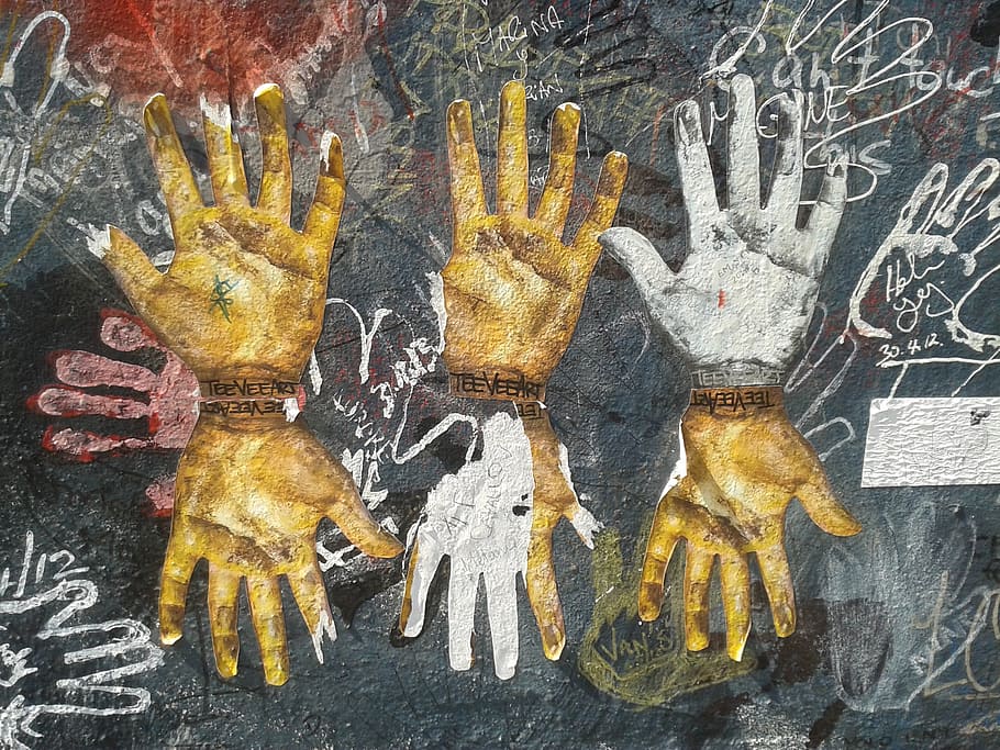 hand paintings, berlinen mauer, art, berlin wall, history, symbol, war, germany, east side gallery, hands