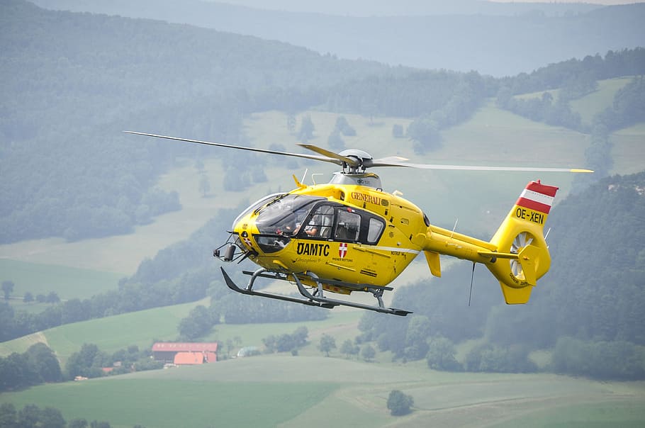 Helicopter, Yellow, Angel, christophorus9, yellow angel, öamtc, air rescue, mountain rescue, rescue helicopter, high altitude rescue