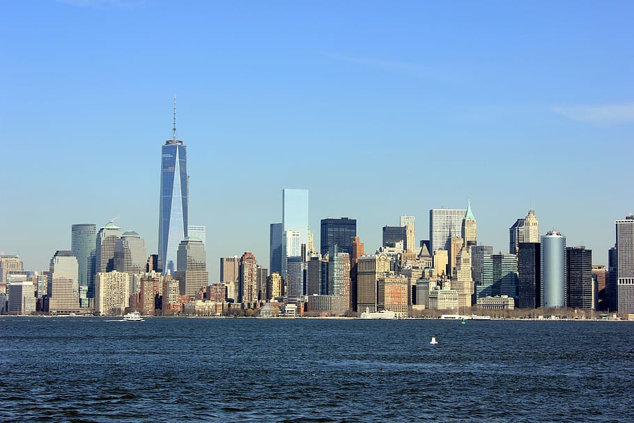 fotografi lanskap, kota, siang hari, Manhattan, Skyline, New York City, urban, cityscape, arsitektur, pencakar langit