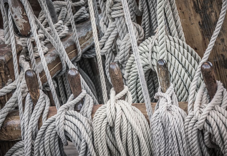 Rope, Fasteners, Nautical, full frame, strength, wool, tied knot, tied up, close-up, backgrounds