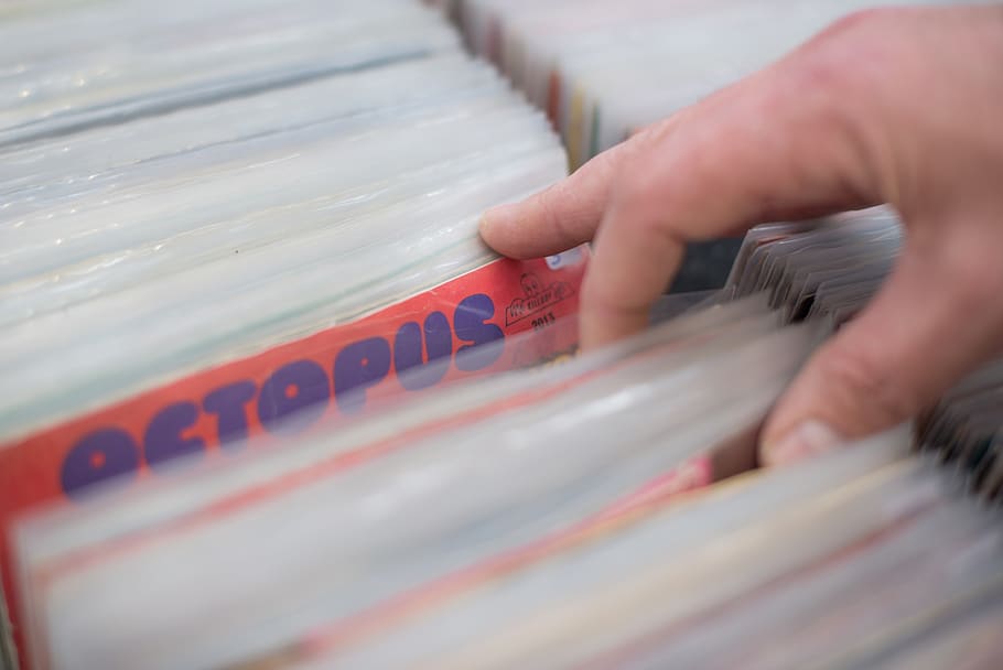 records, turning, spin, music, plastic, box, select, sound, audio, equipment