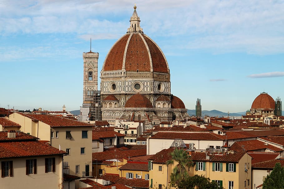 피렌체, 이탈리아, 돔, 토스카나, 건축물, 성당, 건물, 교회에, 하늘, 둥근 천장