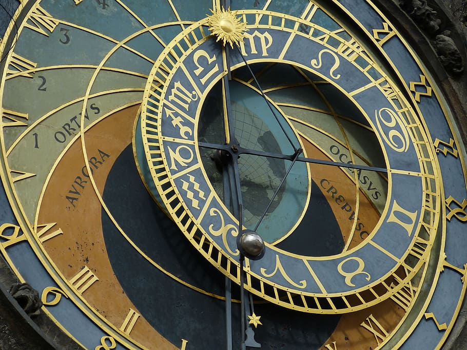 gris, marrón, reloj horóscopo, reloj astronómico, praga, casco antiguo, ciudad, república checa, capital, reloj