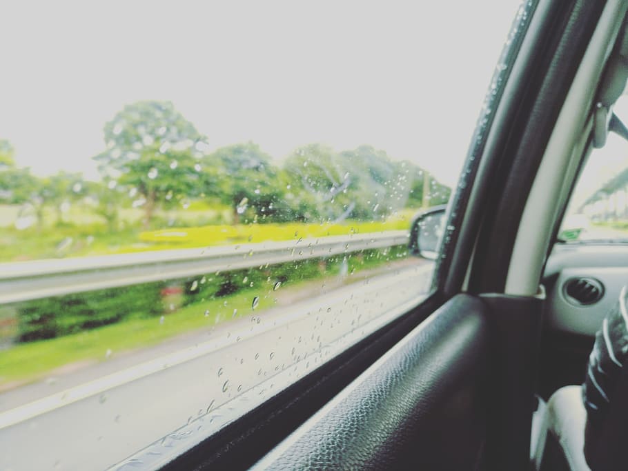 Jendela, Mobil, Cuaca, hujan, duduk, monsun, india, bangalore, selatan, india selatan