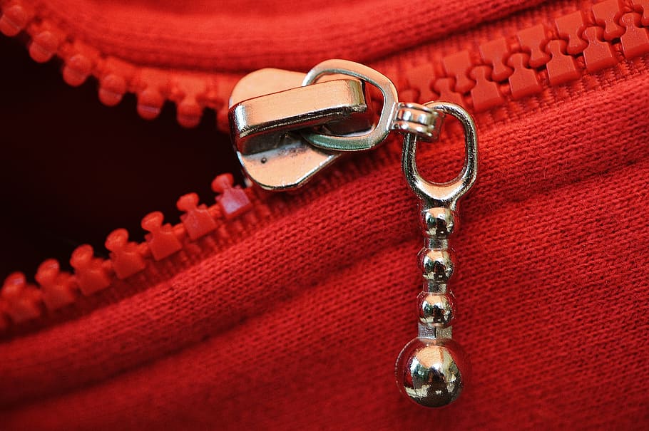 zip, red, coarse, jacket, open, metal, safety, architecture, close-up, protection