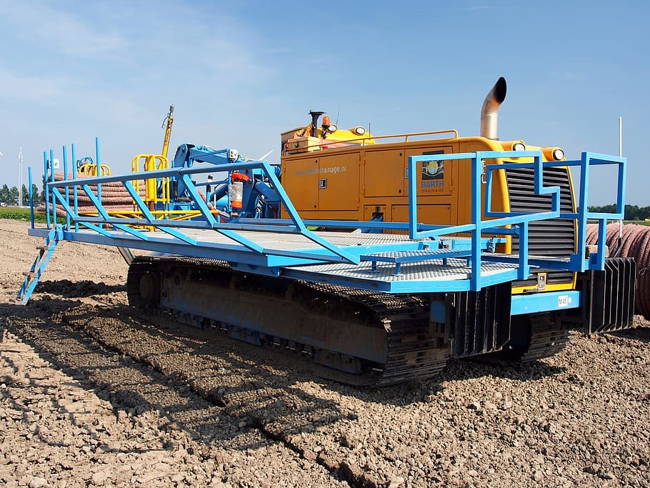drainage, vehicle, barth, m45, equipment, construction, dirt, digger, earth, machinery