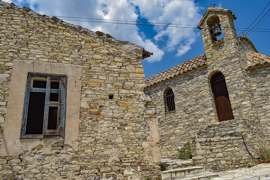 cyprus, kato lefkara, architecture, village, church, orthodox, stone, traditional, old, house