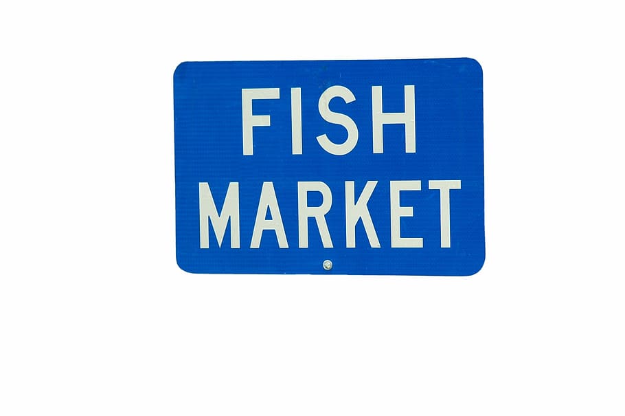 魚市場, 看板, 看板市場, 魚, 販売のため, シーフード, 食品, 新鮮な, シンボル, アイコン