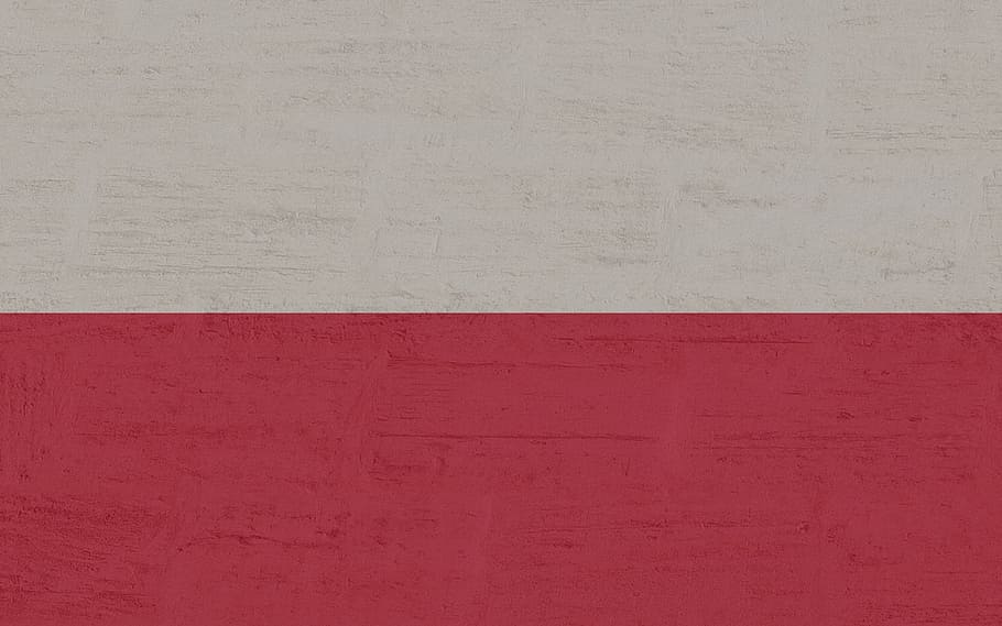 Polandia, bendera, fitur dinding - bangunan, latar belakang, arsitektur, bingkai penuh, struktur yang dibangun, bertekstur, merah, ruang salin