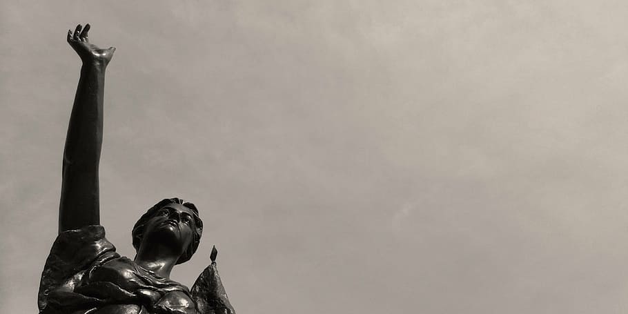 madison, united states, statue, himmel, black and white, sculpture, art and craft, representation, sky, human representation