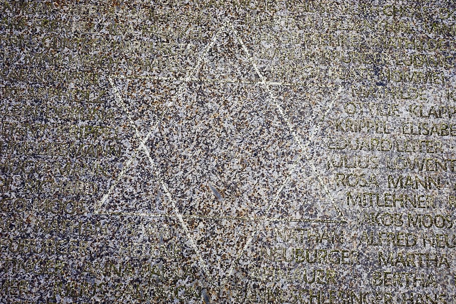 star of david, memorial stone, stone, memorial plaque, star, jewish, judaism, full frame, backgrounds, textured