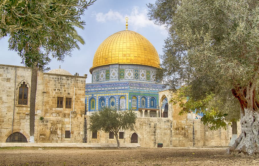jerusalem, dome of the rock, islam, israel, mosque, temple mount, holy site, religion, gold dome, dome