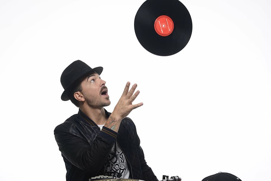 man, throwing, vinyl record, dj, turntable, scratch, hip hop, culture, young man, hands