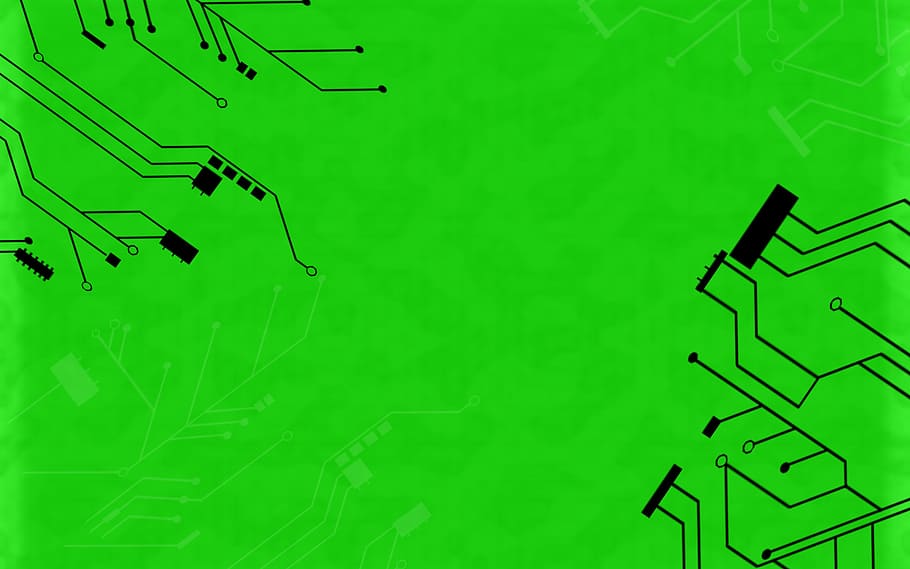 green circuit board, green background, circuit, computer, internet, technology, web, developer, green color, backgrounds