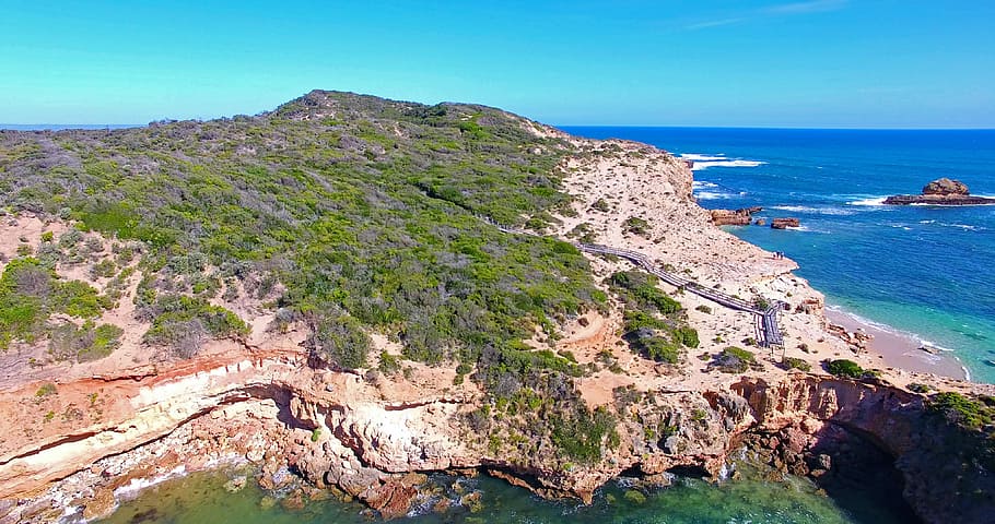 Coastline, Australia, Diamond, Bay, diamond bay, sorrento, aerial, drone, aerial photo, coast