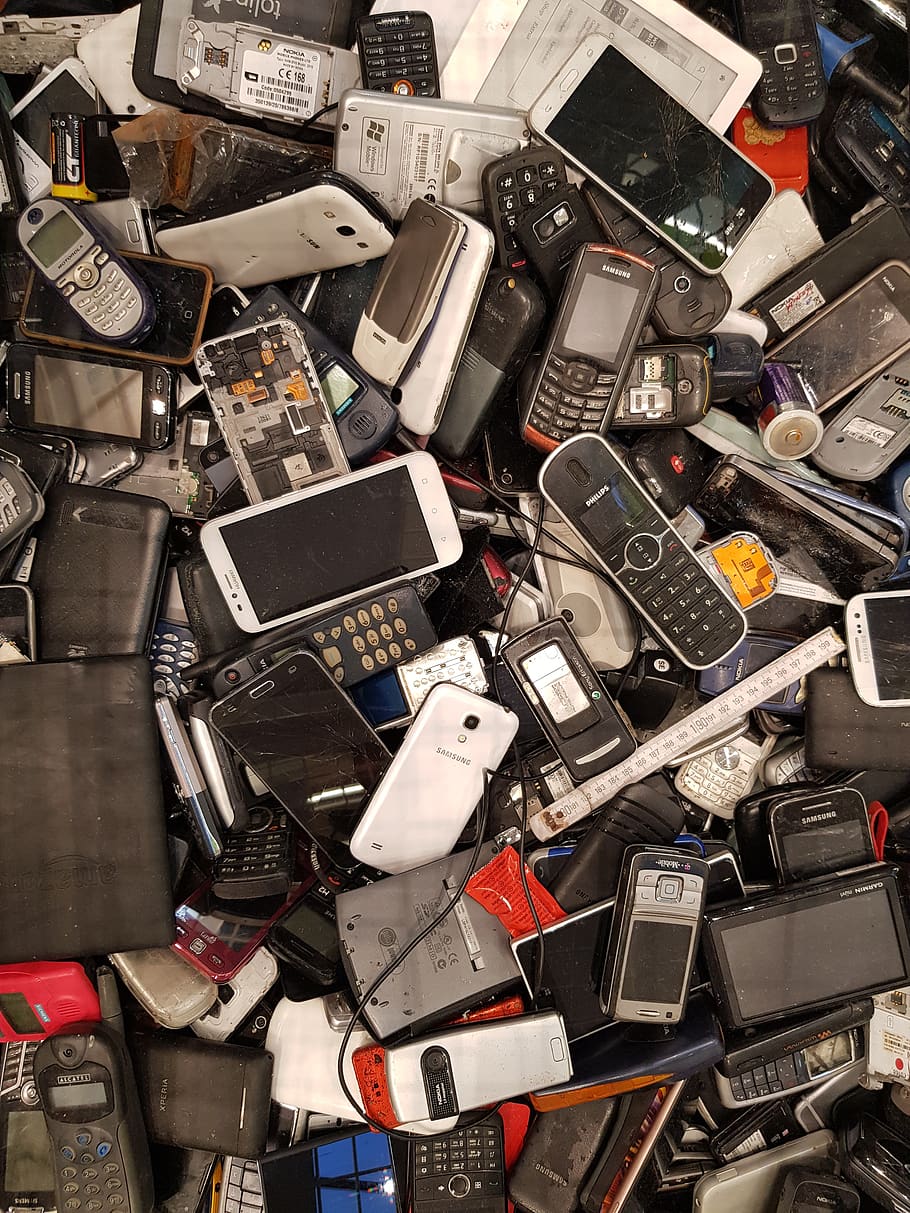telepon genggam, 1990, telepon pintar, telekomunikasi, sekelompok besar objek, bingkai penuh, kelimpahan, teknologi, latar belakang, tidak ada orang