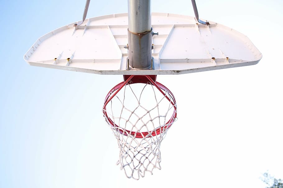 white, red, basketball hoops, basketball, basketball court, basketball net, basket ball court, basket ball net, sports, court