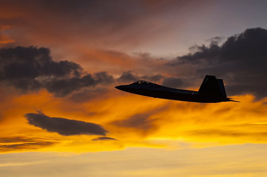 f-22, raptor, nellis air force base, red flag, sky, cloud - sky, flying, transportation, air vehicle, mode of transportation