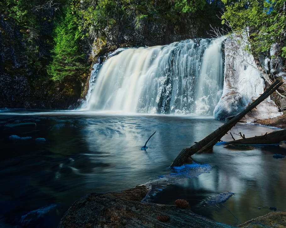 spruce creek, minnesota, waterfall, stream, landscape, scenic, water, long exposure, scenics - nature, beauty in nature