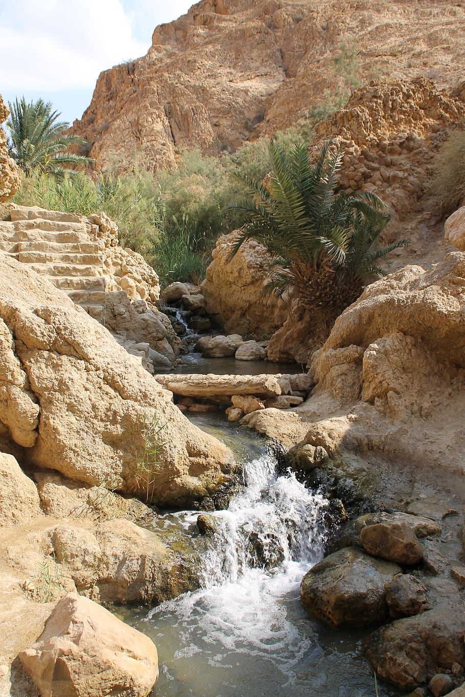 oasis, tunis, africa, sahara, vacation, paradise, cascade, rock, solid, rock - object