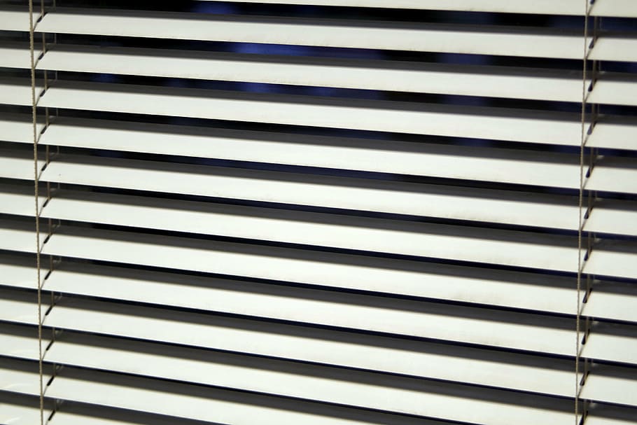 closeup, foto, putih, jendela, blind, blinds, kantor, model, garis, interior