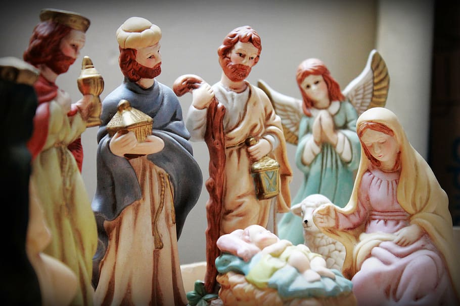 nativity figurine, set, manger, christmas, santos reyes, christmas crib figures, christ, kings, wedge, maria