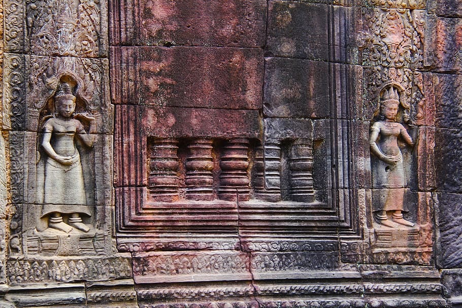 따솜 사원, 신전, 여행, 고대 미술, 늙은, 아름다운, 앙코르 와트, 씨엠립, 캄보디아, 아시아