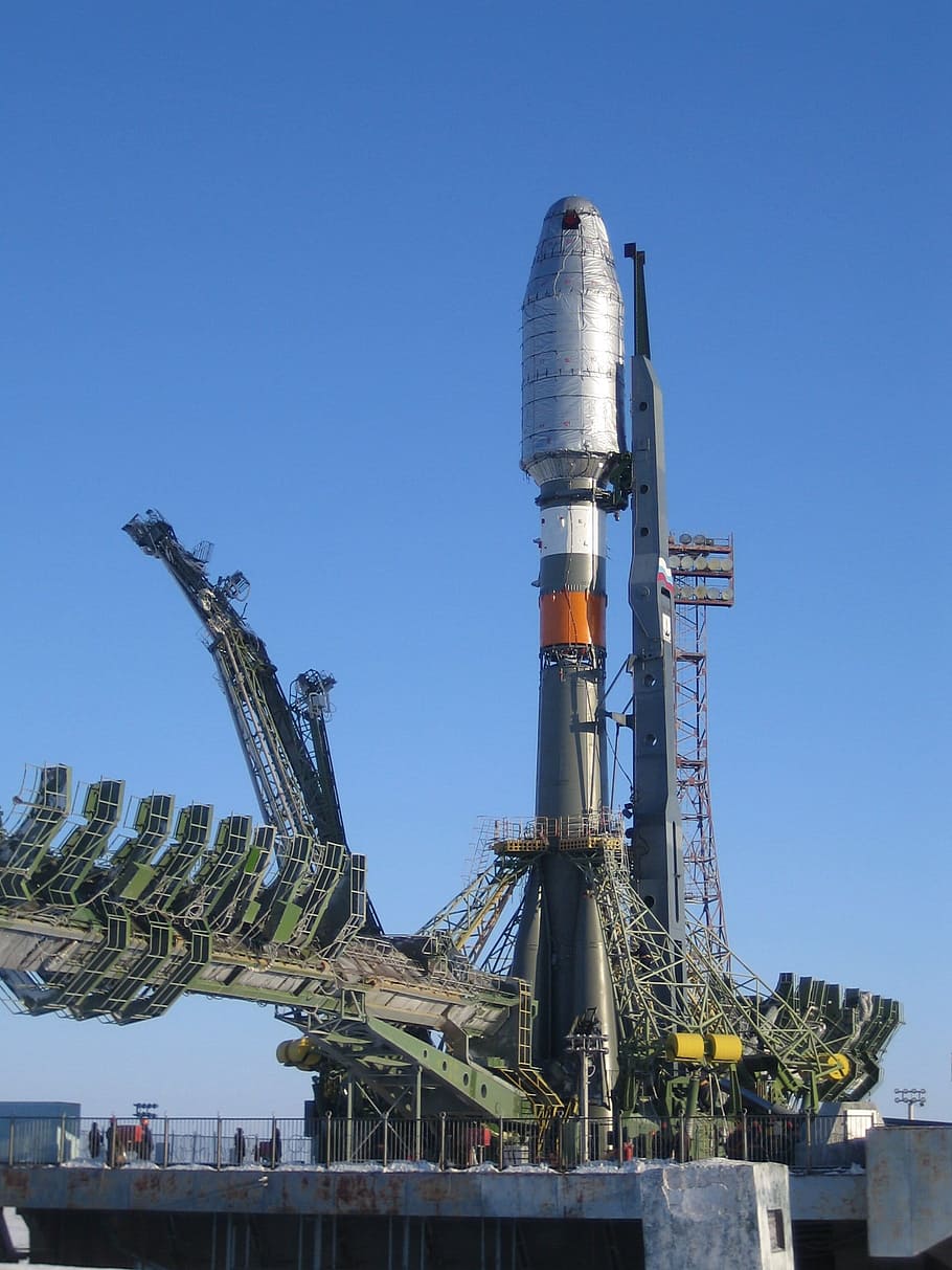 peluncuran, roket perak, Roket Soyuz, Mulai, roket, soyuz, lepas landas, terbang, rudal balistik antarbenua, mesin