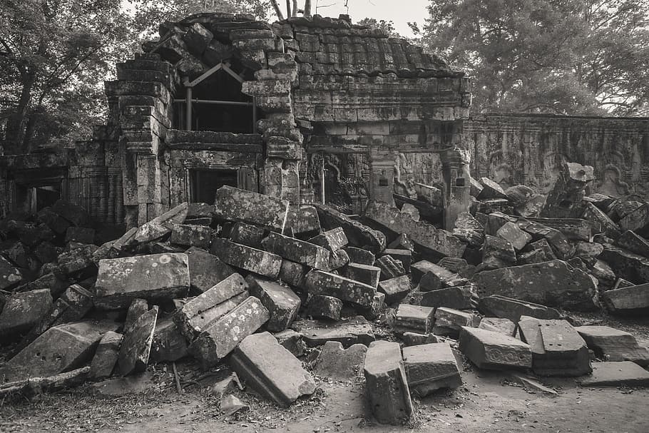 Kamboja, Siem Reap, Ta Prohm, kuil ta prohm, angkor, angkor wat, reruntuhan, batu, bangunan, peninggalan