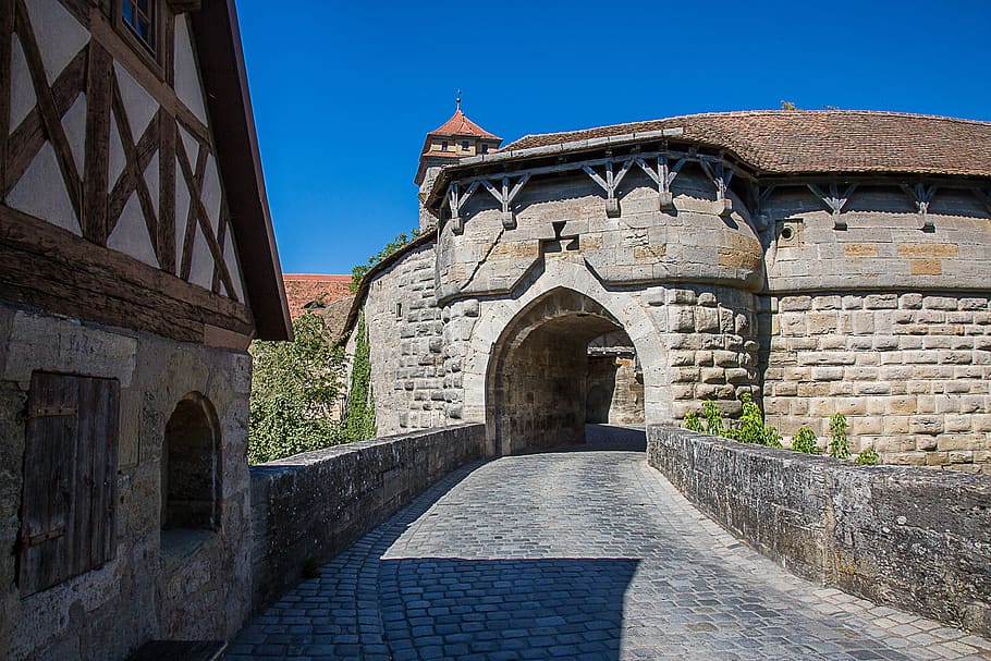 rothenburg of the deaf, hospital bastei, fortress, castle, architecture, history, built structure, the past, building exterior, clear sky
