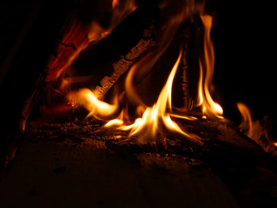 flare-up, calor, lareira, quente, fogo alegre, fogueira, conflagração, inflamável, queimar, escuridão