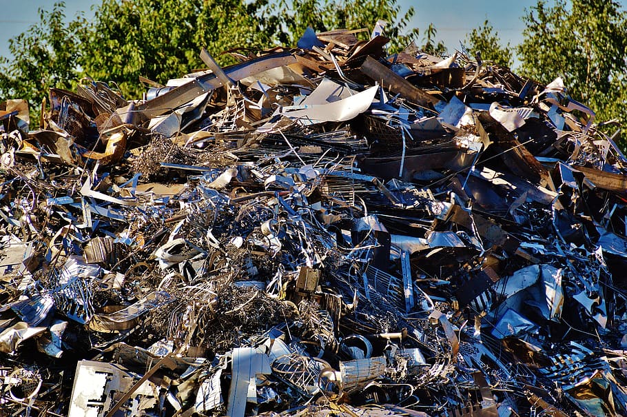 besi, besi tua, daur ulang, logam, tua, tempat barang rongsokan, sampah, Tempat sampah, tempat pembuangan sampah, timbunan