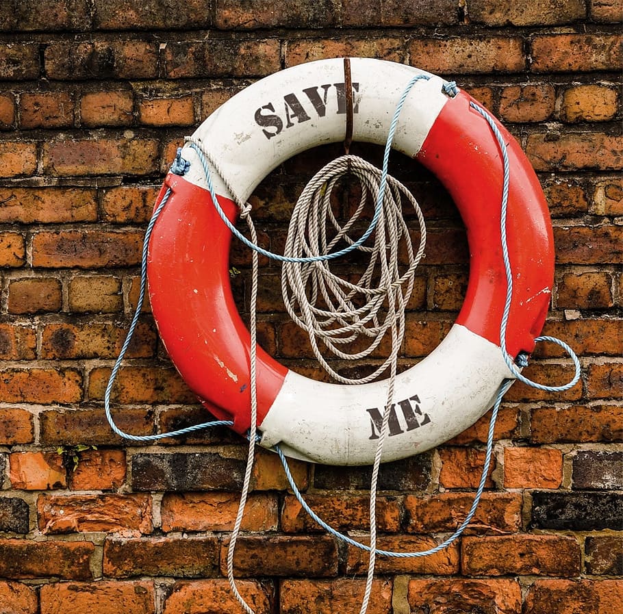 white, red, save, me-printed life, buoy, life saving swimming tube, save me, helping hands, help, symbol