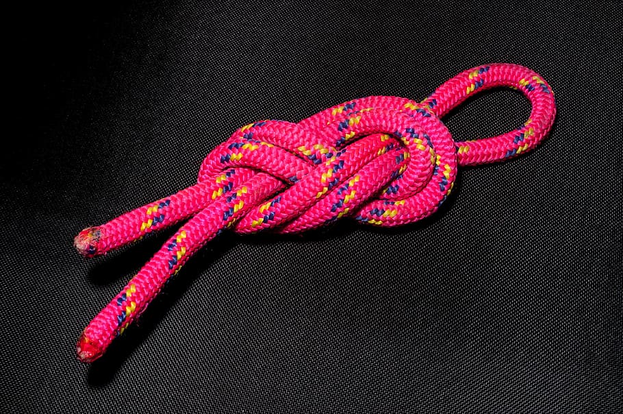 Eighth, Node, Knot, Accessory, Cord, Ropes, eighth node, accessory cord, knotted, black background