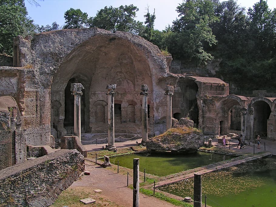 villa adriana, hadrian's villa, tivoli, italy, europe, antiquity, ruin, archaeological site, villa, history