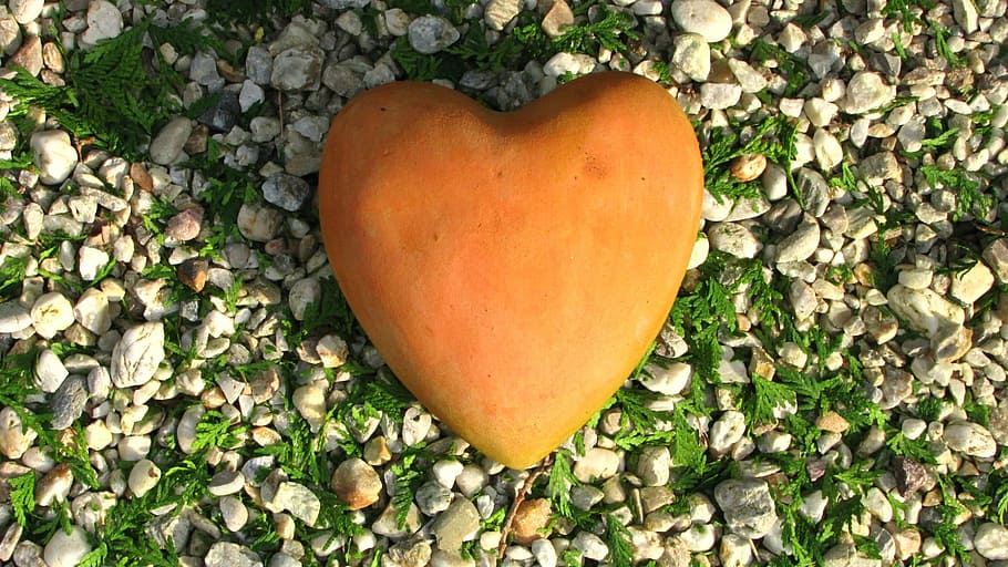 naranja, corazón, amor, naturaleza, piedras, forma de corazón, romance, forma del corazón, emoción positiva, emoción