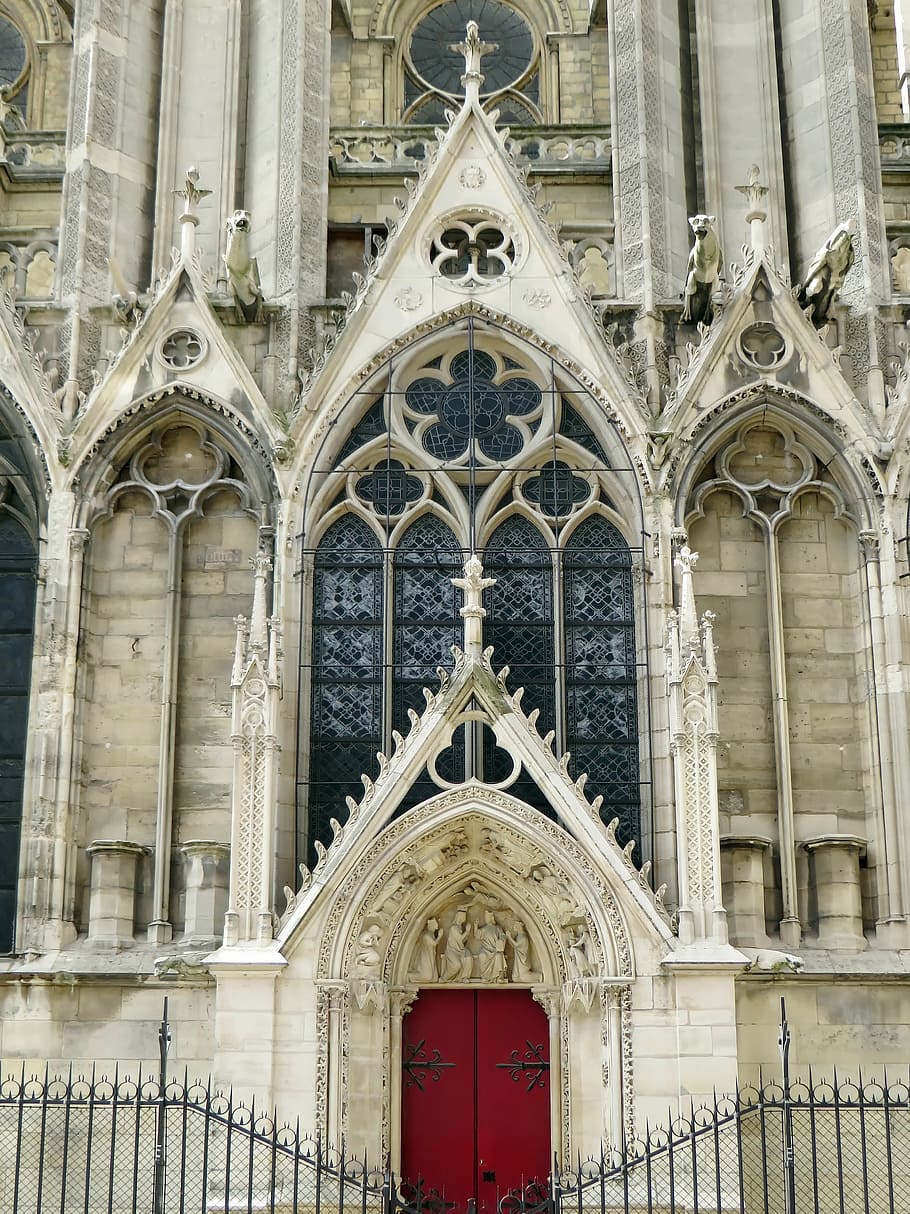 paris, notre-dame, north portal, transept, gothic, flamboyant, cathedral, church, monument, architecture