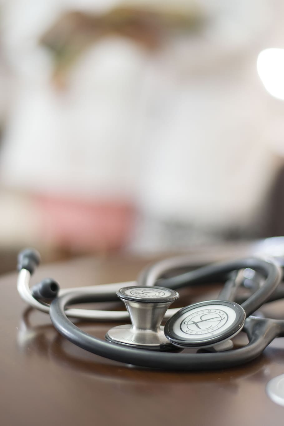 macro shot photography, black, silver stethoscope, doctor, med, medicine, indoors, focus on foreground, close-up, healthcare and medicine