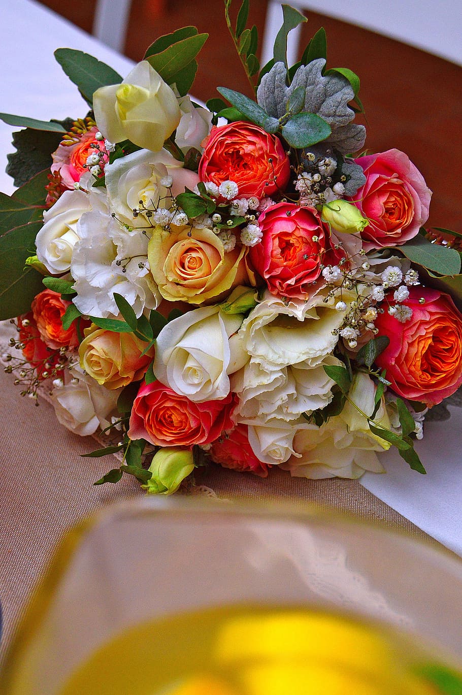 bouquet, wedding, ornament, centerpieces, bride, rose, flower, plant, romanticism, vintage