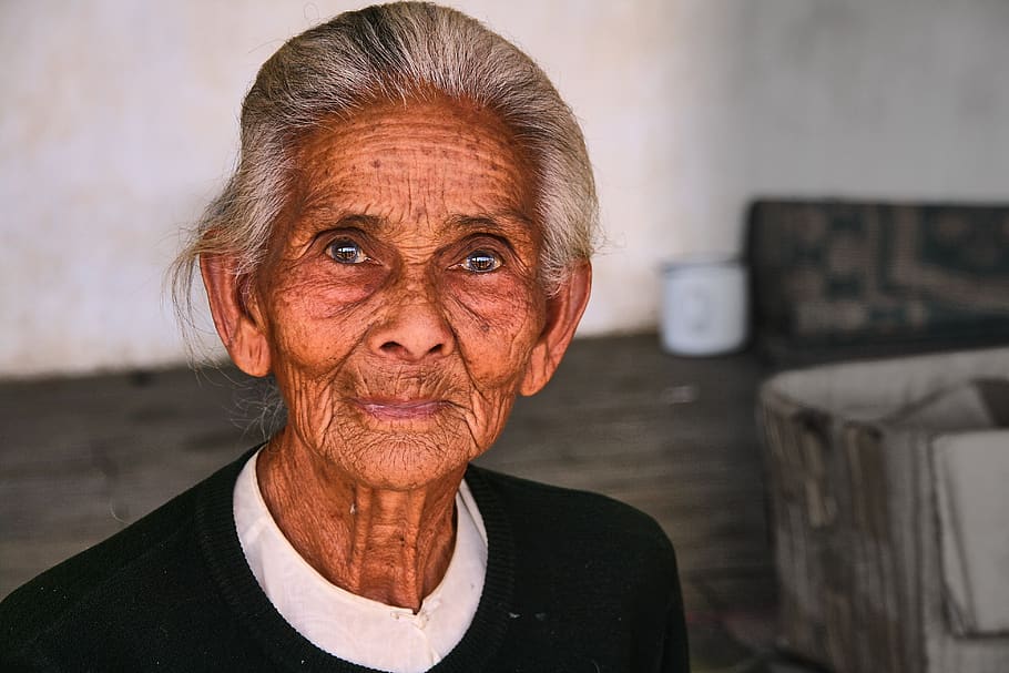 woman, old, fold, eyes, skin, myanmar, portrait, senior, grandma, age