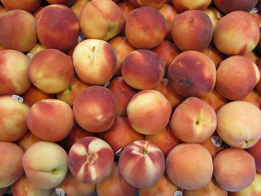 peaches, fresh, fruit, sweet, ripe, juicy, orange, yellow, natural, raw