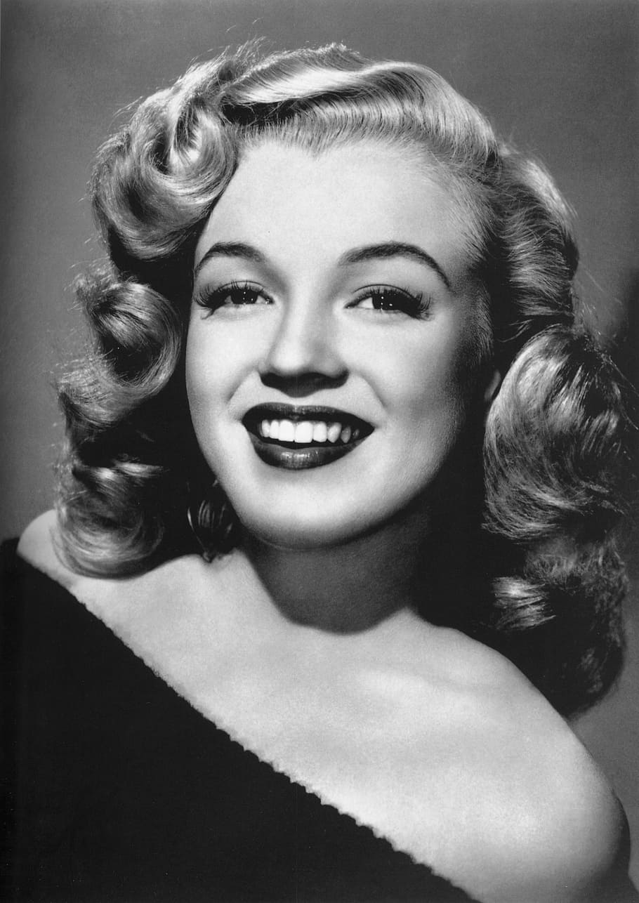 black, white, marilyn monroe, woman, actress, pretty, celebrity, hollywood, famous, publicity