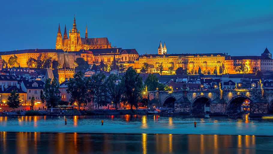 Praha, Katedral, Gereja, Ceko, Kota, kastil, bangunan, perjalanan, vitus, abad pertengahan