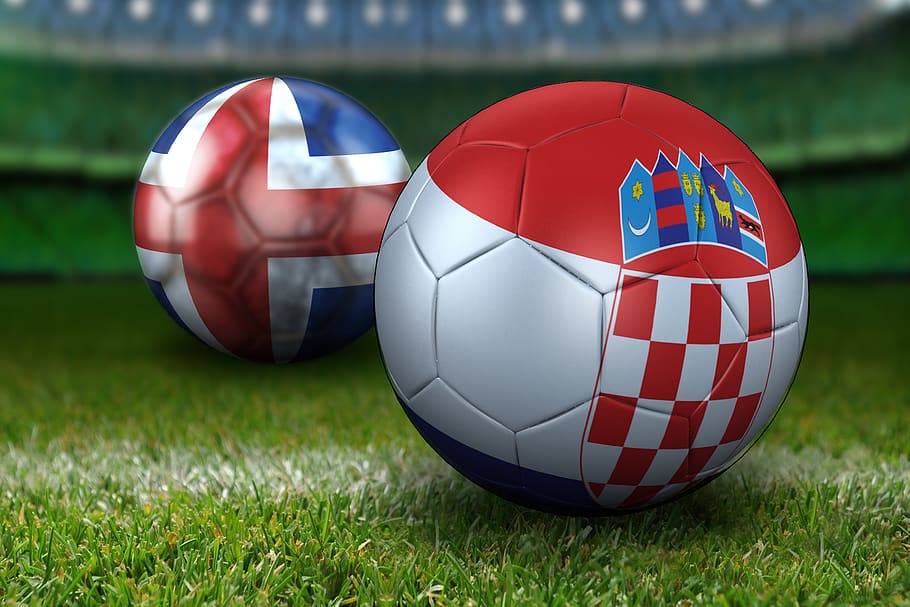 sepak bola piala dunia 2018, piala dunia 2018, Rusia 2018, piala dunia, bola, bendera, olahraga, sepak bola, Islandia, kroasia