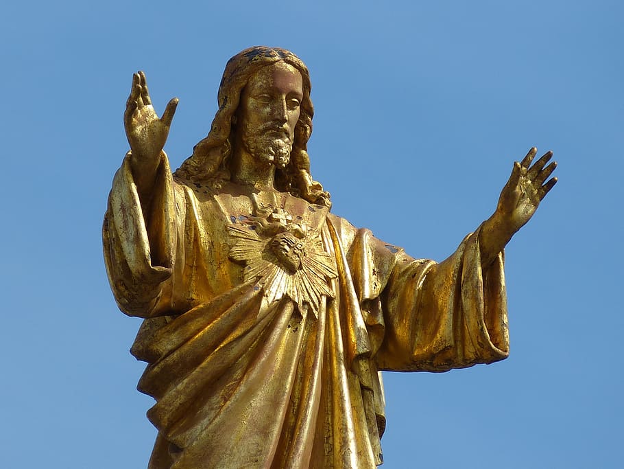 jesus christ brass-colored statue, bless, fatima, place of pilgrimage, pilgrimage, portugal, believe, make a pilgrimage, pilgrim, religion