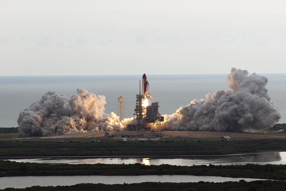 space shuttle endeavour, liftoff, launch, pad, exploration, astronaut, blast, flight, travel, sky