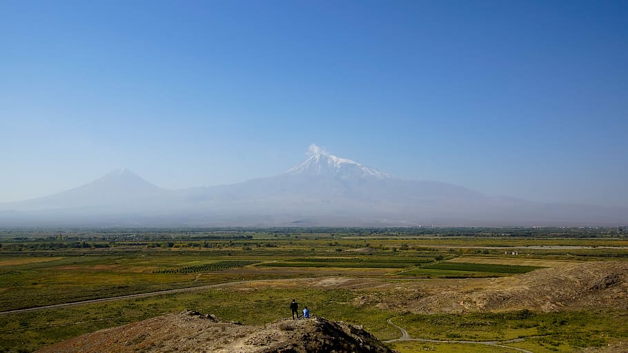 Ararat, Planície, Montanha, Chor, Arm Virr, Armênia, agricultura, terras agrícolas, platô, cerca