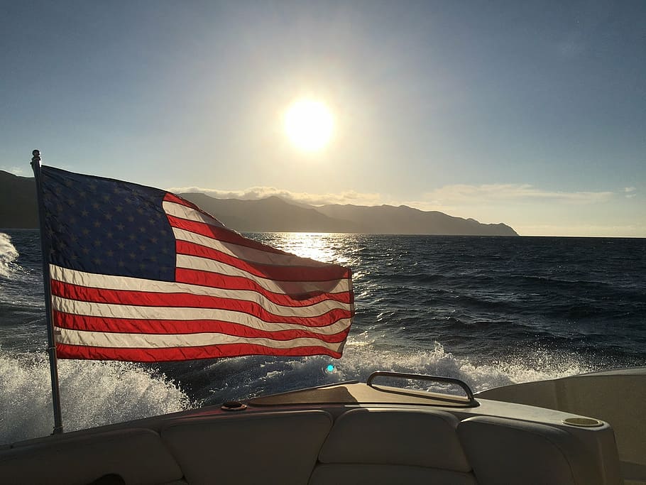 mar, sol, agua, costa, soleado, vacaciones, luz solar, olas, bandera, America